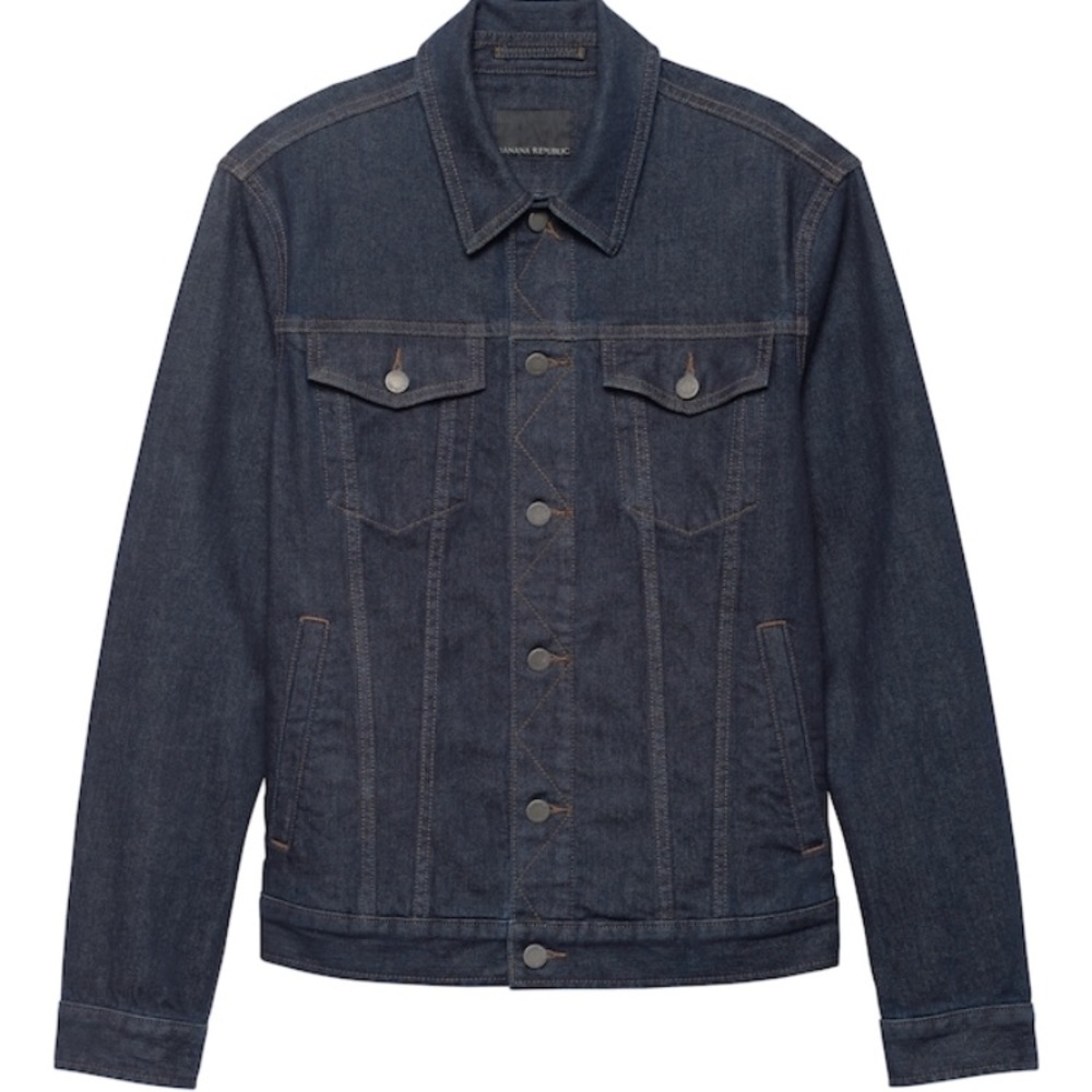 Banana Republic Dark Indigo Denim Trucker Jacket